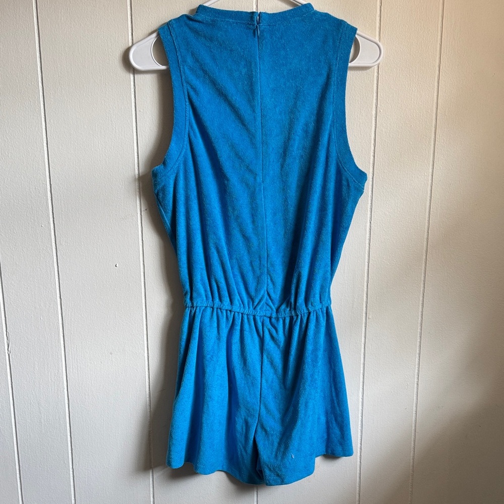 NWT Wayf Bright Blue Terry Cloth Sleeveless Romper Sz XS - Picture 5 of 5